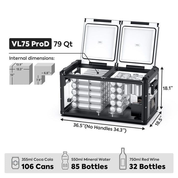 ICECO VL75ProD 12V Heavy Duty Freezer 75 LT
