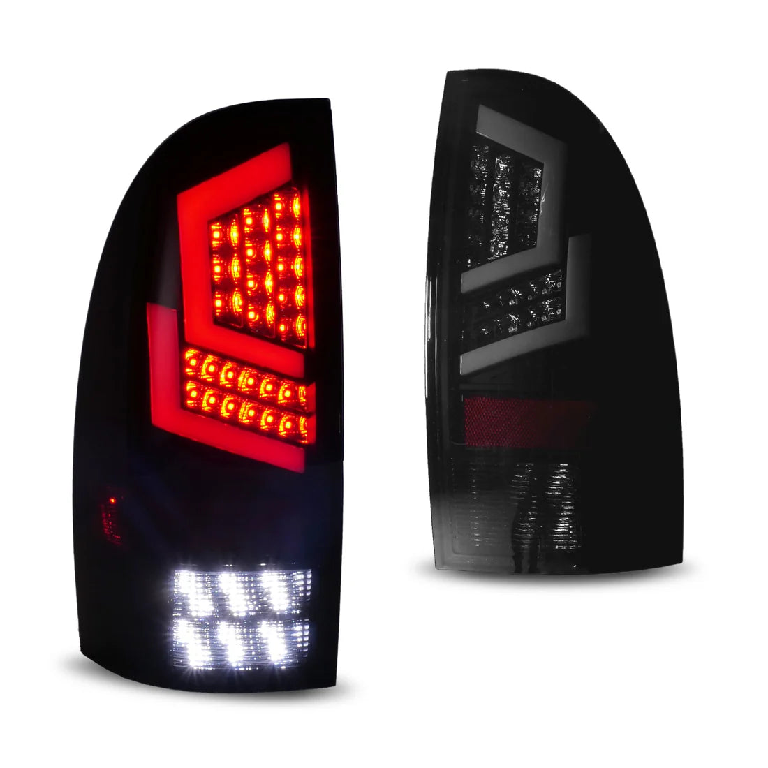 Munirater LED Tail Light Assembly For 2005-2015 Toyota Tacoma – Pair, Clear Lens Chrome Housing