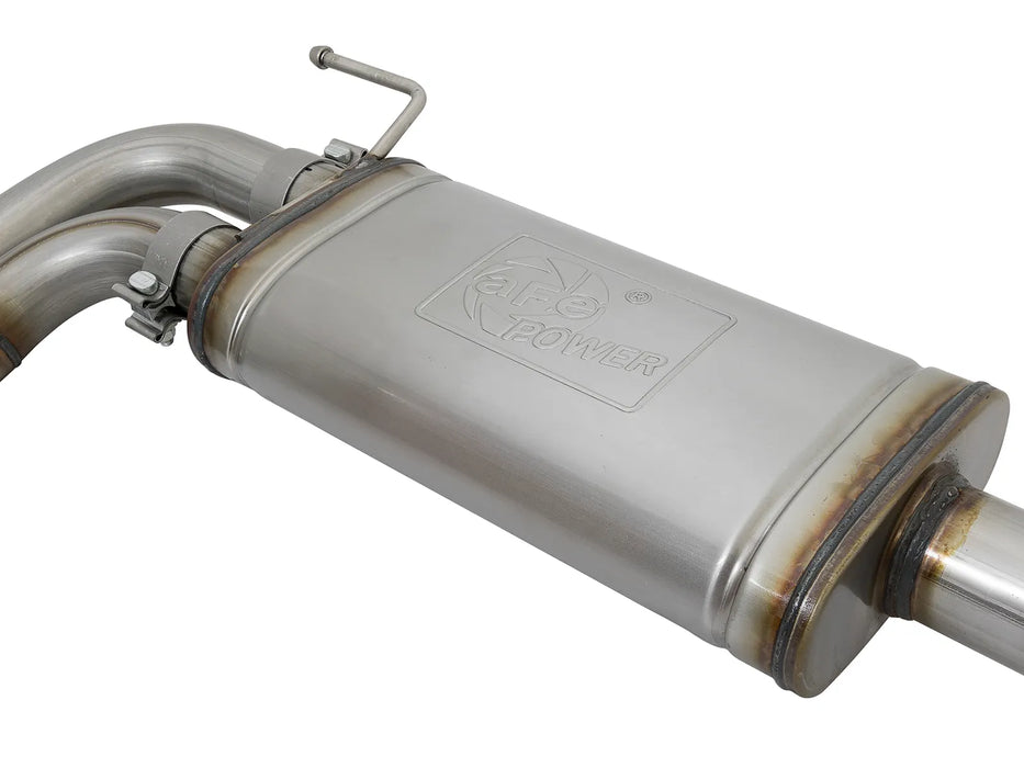 aFe Rebel Series 3 IN to 2-1/2 IN Mid-Cab Exit Stainless Steel Cat-Back Exhaust System For Tacoma (2016-2023)