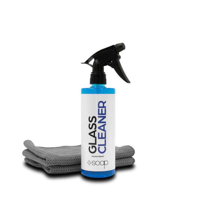 Plus Soap Glass Cleaner & Microfiber Towel Combo