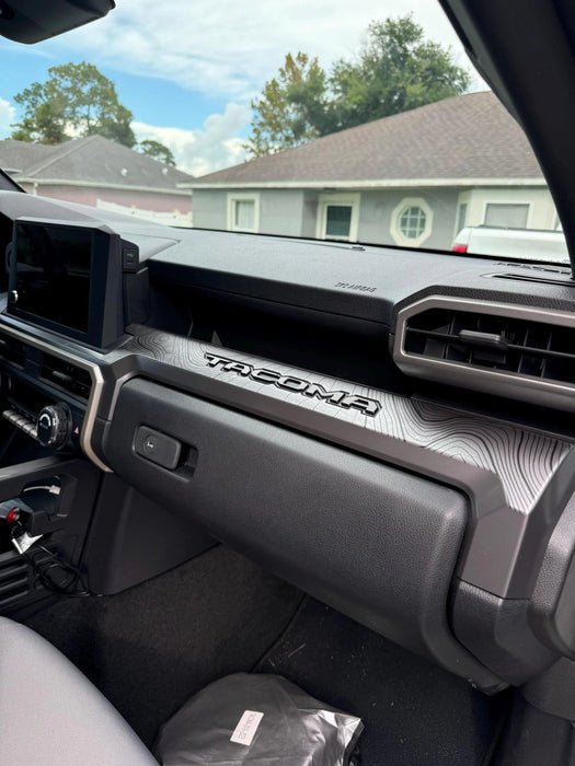 StickerFab 3 Piece Topographic Map Dash Overlays for Tacoma (2024-Current)