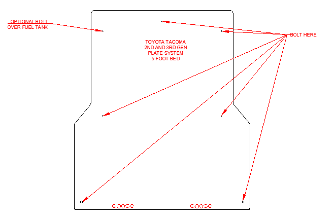 Goose Gear Bed Plate System For Tacoma (2005-2023)