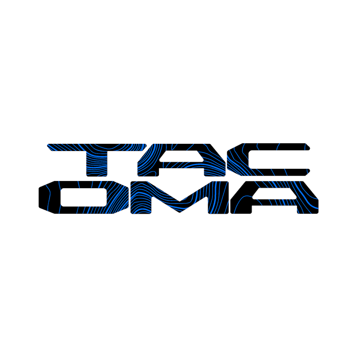 StickerFab Topographic Map Tailgate Inlay Letters for Tacoma (2024-Current)