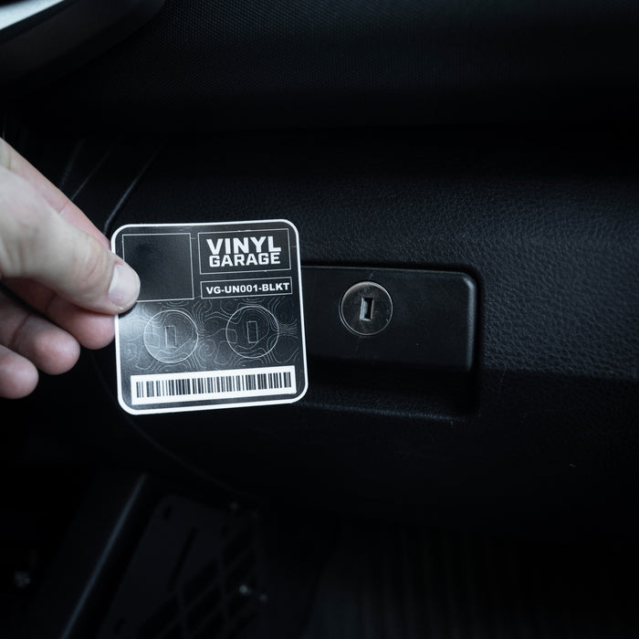 Vinyl Garage Glove Box Keyhole Cover (2016-Current)