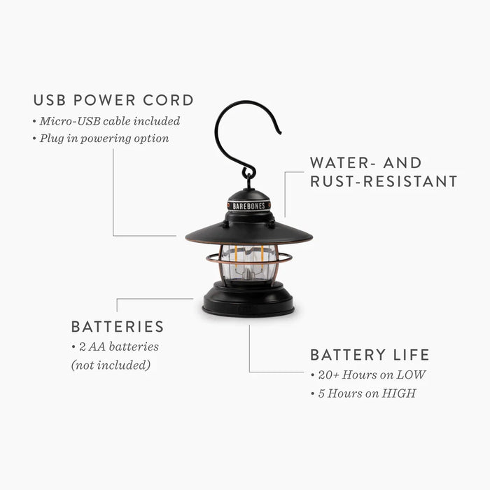 Barebones Edison Mini Lantern — Tacoma Lifestyle Barebones Edison Mini Lantern — Tacoma Lifestyle