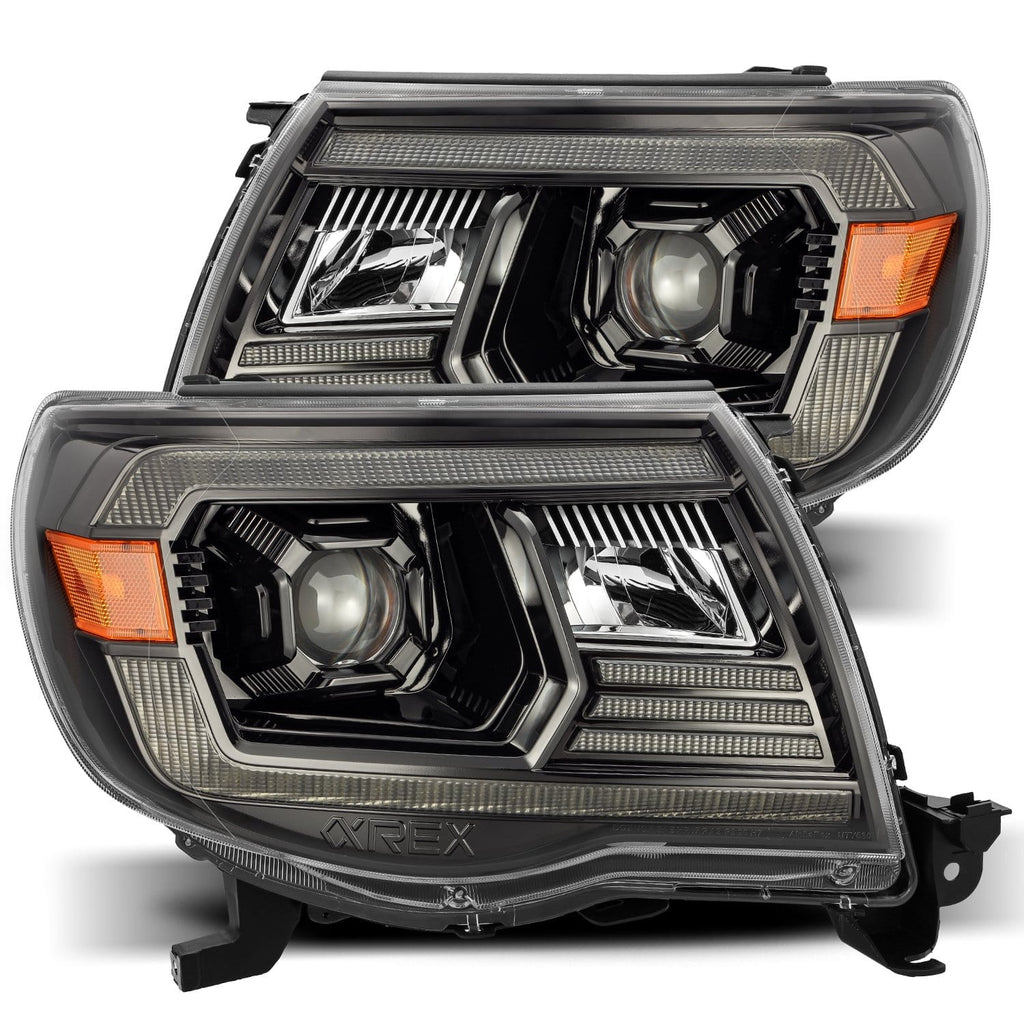 Black LED Tube Projector Headlights For Toyota Tacoma 2005-2011 – Clear Lens - View #4