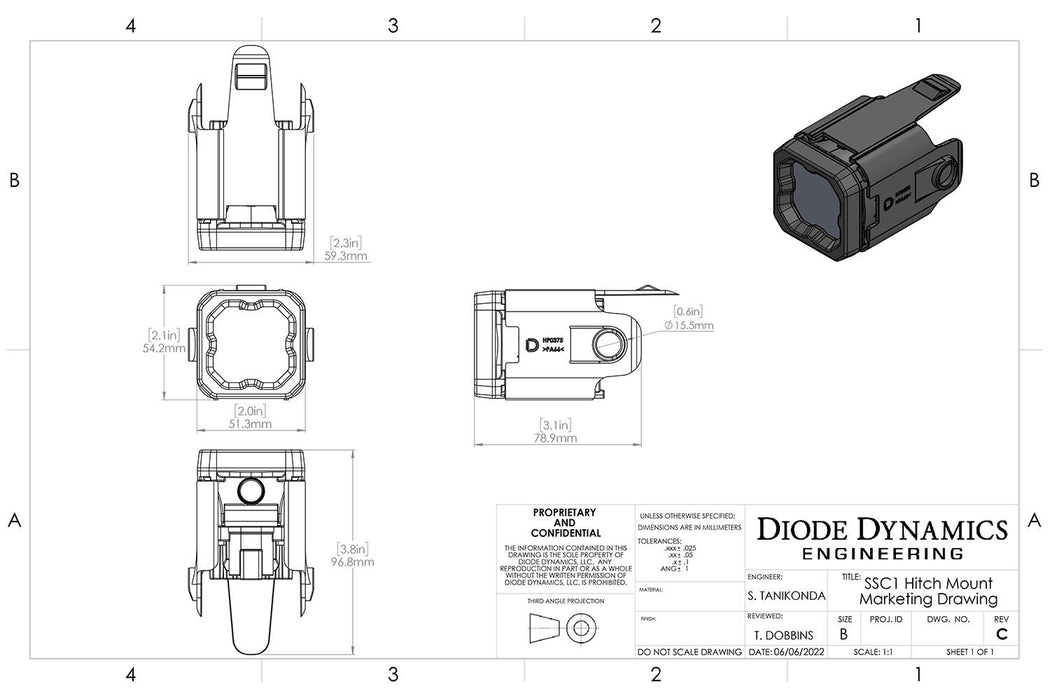 Diode Dynamics HitchMount LED Pod Reverse Kit For Tacoma (2016-2023)