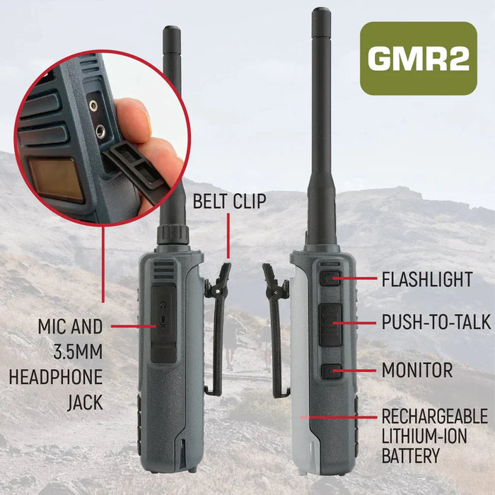 Rugged GMR2 GMRS/FRS Band Radio w/ Handheld Mic