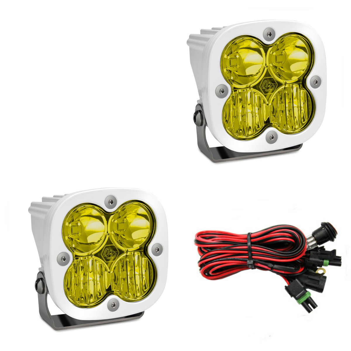 Baja Designs Squadron Sport/Pro LED White Bezel Lights — Tacoma