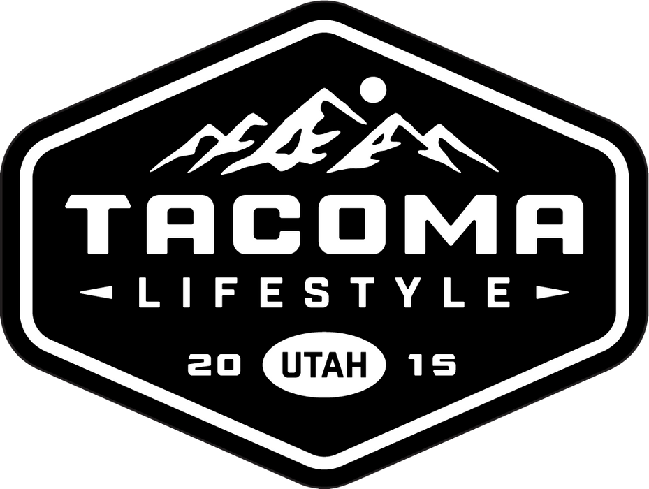 Tacoma Lifestyle Black Mountain Badge Sticker