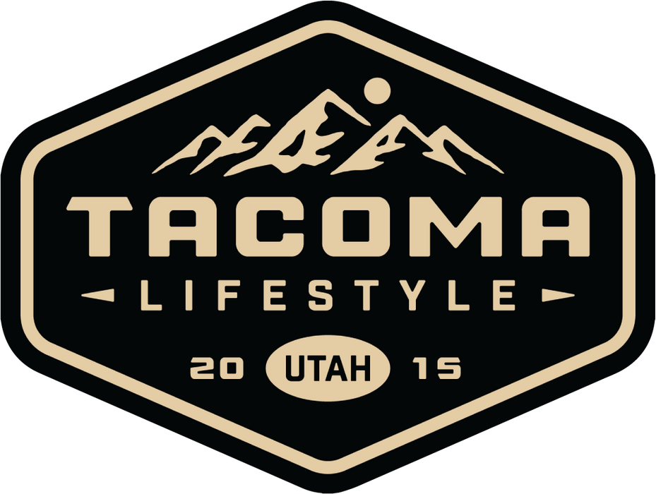 Tacoma Lifestyle Black & Quicksand Mountain Badge Sticker