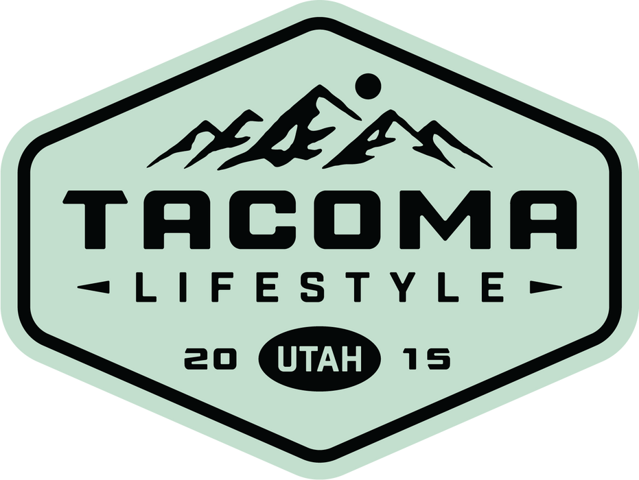 Tacoma Lifestyle Lunar Teal Mountain Badge Sticker