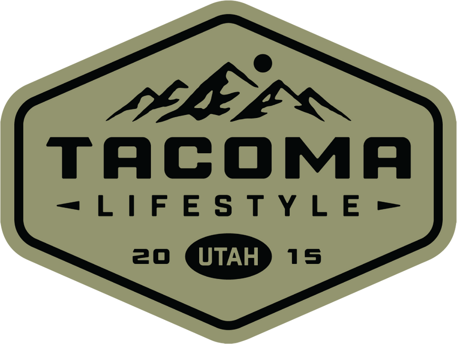 Tacoma Lifestyle Olive Green Mountain Badge Sticker